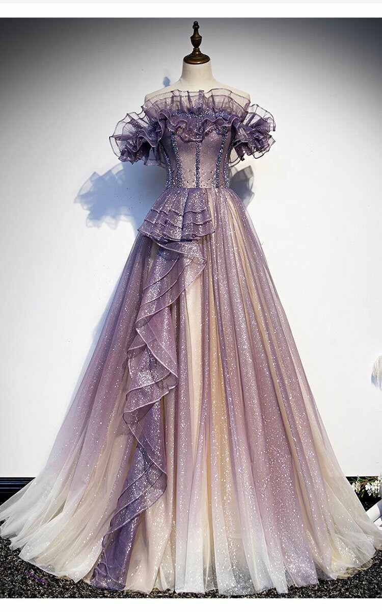 パープル イブニングドレス 前撮り ウエディングドレス ロングドレス カラードレス 二次会 花嫁 ギャル 女子高校生 大学生 発表会 演奏会 ドレス 大人 ピアノ 可愛い パーティードレス ロング 結婚式 キラキラ お呼ばれ プリンセス 成人式 送料無料 ウェディングドレス