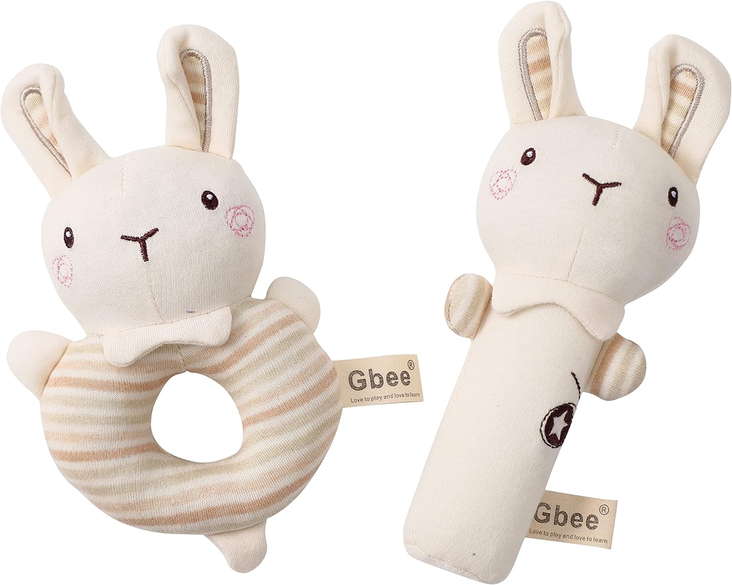 【3点15%offクーポン配布中！ りんりんスティック ラトル がらがら おもちゃ 赤ちゃん 布のおもちゃ うさぎ オーガニックコットン 出産祝い 知育玩具 新生児 子供 ベビー ギフト プレゼント