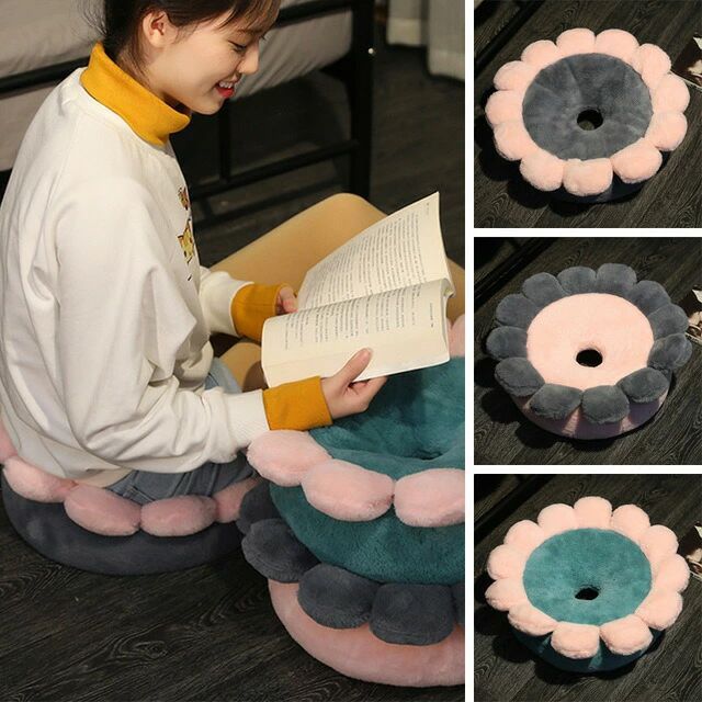多機能 インテリア 読書 丸い円形花型 座椅子 仕事 枕 40*40*15cm オフィス 座布団 テレビ 椅子クッシ..