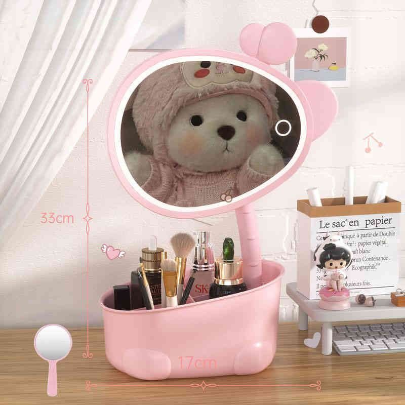 USB充電 バニティケース 女優ミラー 鏡付き メイクボックス ミラー付き 化粧箱 収納ボックス 化粧鏡 LE..