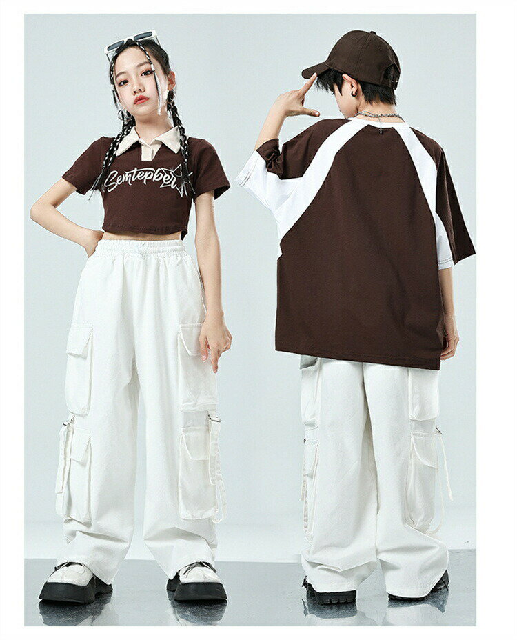 【3点15%offクーポン配布中！ キッズ ダンス衣装 セットアップ ラグランスリーブ 女の子 男の子 半袖T..