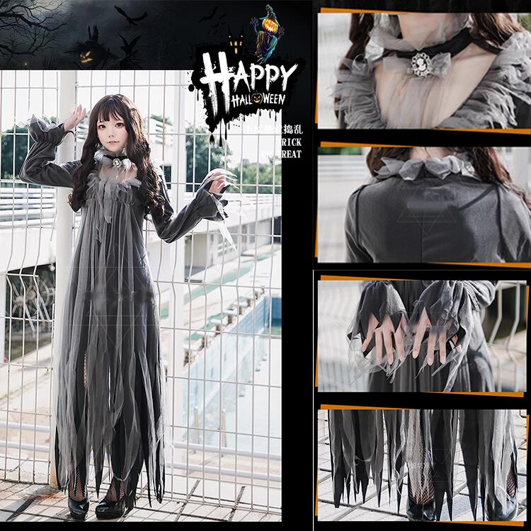 【3点15%offクーポン配布中！ ハロウィン コスプレ 仮装 ロングワンピース 花嫁 鬼嫁 コスチューム 衣..