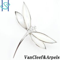 【SH55653】ヴァンクリーフ&アーペルシェルブローチK18WGダフネトンボVanCleef&Arpels【中古】