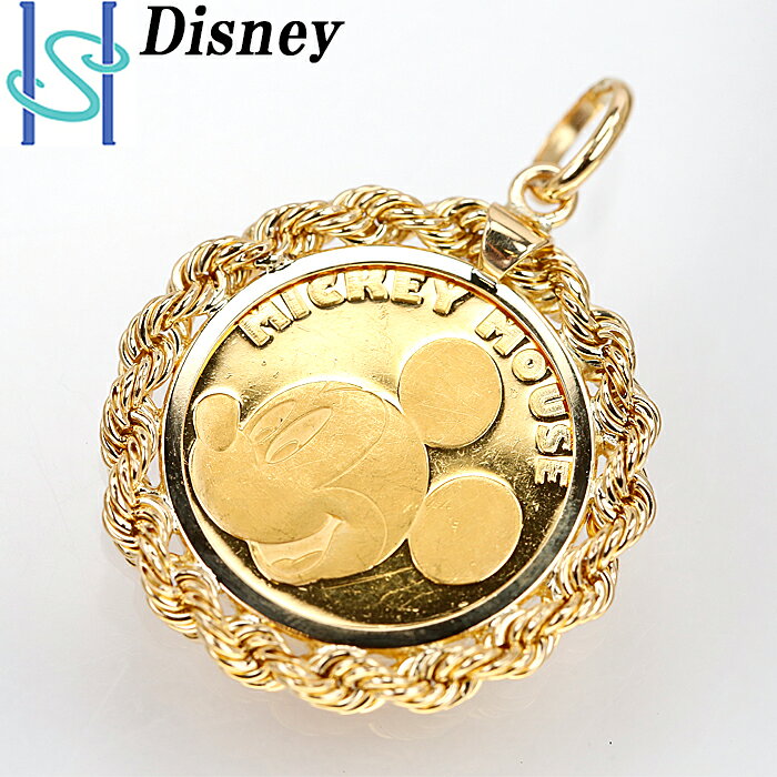 ★2/22 ディズニー ミッキーマウス コイン ペンダントトップ K24インゴット 純金 K18 イエローゴールド 金貨 メダル 動物 アニマル 地金 石なし Disney | 18金 K18YG シンプル かわいい おしゃれ【SH82098】のサムネイル