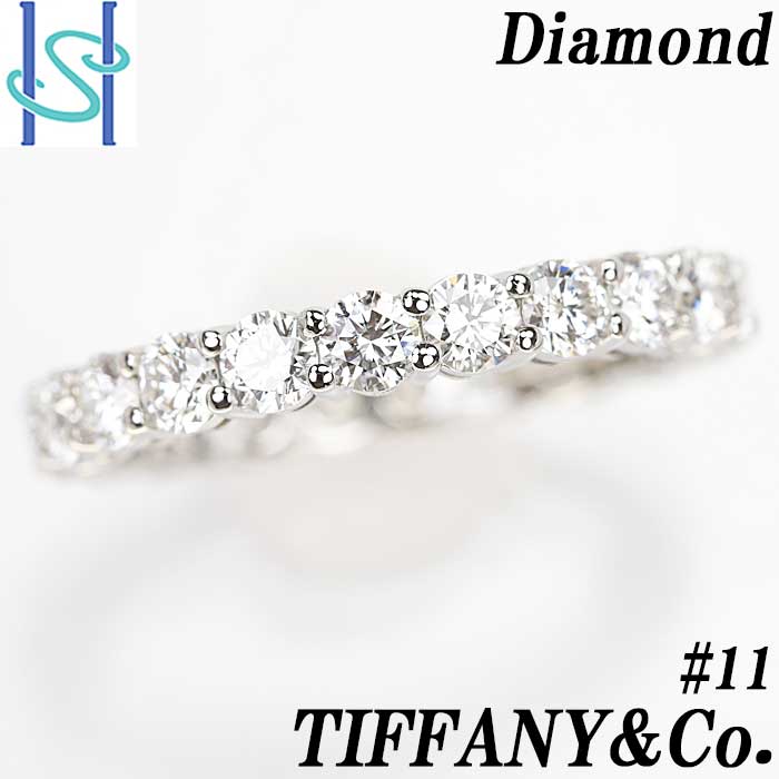 ★3/2 ティファニー ダイヤモンド リング プラチナ Pt950 エンブレイス バンドリング フルサークル フルエタニティ TIFFANY&Co. | TIFFANY 指輪 ジュエリー ダイアモンド シンプル 華やか 高品質【中古】【SH60983】のサムネイル