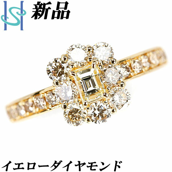 楽天スーパーSALE新品 バケットカット イエローダイヤモンド リング 1.00ct ブラウンダイヤモンド K18 イエローゴールド ファンシーカット 変形カット 誕生石 4月 | 18金 K18YG ダイアモンド かわいい おしゃれ