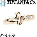 【5/1～5/7 FASHION SPECIAL FAIR 5%OFF】ティファニー ダイヤモンド Tワン リング K18PG ローズゴールド ティファニーT ブランド TIFFANY&Co. | 18金 ダイアモンド デイリーユース シンプル かわいい おしゃれ カジュアル【中古】【SH109564】