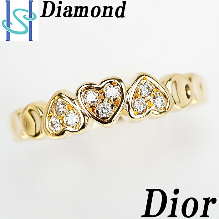 ★10/25 ディオール ダイヤモンド リング K18 イエローゴールド ハート Dior | 指輪 ジュエリー 宝石 レディース 18金 ダイアモンド バースデー 記念日 贈り物 プレゼント ギフト お祝い ご褒美【中古】【SH77239】のサムネイル