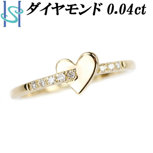 リニューアルセール【最大42%OFF&全品5倍&最大3万円クーポン】ダイヤモンド ピンキーリング 0.04ct K18YG ハート 細め | 18金 ダイアモンド デイリーユース シンプル かわいい おしゃれ カジュアル【中古】【SH108342】