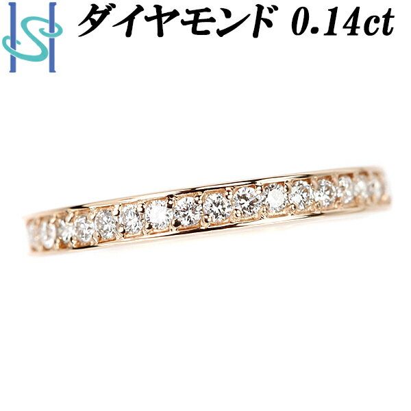 リニューアルセール【最大42%OFF&最大3万円クーポン】ダイヤモンド ハーフエタニティ ピンキーリング 0.14ct K18PG 一文字 | 18金 ダイアモンド デイリーユース シンプル かわいい おしゃれ 華やか【中古】【SH97405】