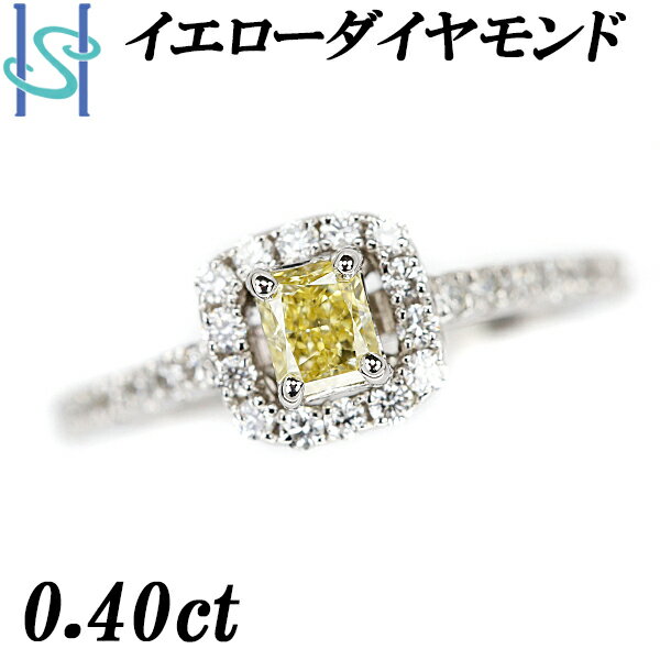 リニューアルセール【最大42%OFF&全品5倍&最大3万円クーポン】イエローダイヤモンド リング 0.298ct ダイヤモンド Pt900 スクエアカット 変形カット ファンシーカット 華奢 細め カットコーナー・レクタンギュラー・モディファイド・ブリリアント | 18金【中古】【SH97650】