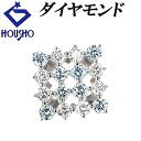 【夏ギフト】ダイヤモンド ペンダントトップ Pt900 スクエア 四角 透かし 【中古】【125953】