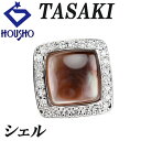 【夏ギフト】タサキ 田崎真珠 シェル ペンダントトップ ダイヤモンド K18ホワイトゴールド TASAKI 四角 スクエア 【中古】【900843】