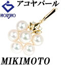 【夏ギフト】ミキモト アコヤ真珠 ペンダントトップ ダイヤモンド K18イエローゴールド MIKIMOTO 葉 リーフ 植物 ボタニカル 【中古】【901501...