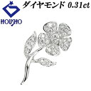 【夏ギフト】ダイヤモンド ペンダントトップ K18ホワイトゴールド 花 フラワー 植物 ボタニカル パヴェ 【中古】【901887】