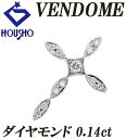 【夏ギフト】ヴァンドーム青山 ダイヤモンド ペンダントトップ Pt950 VENDOME AOYAMA クロス 十字架 【中古】【902192】