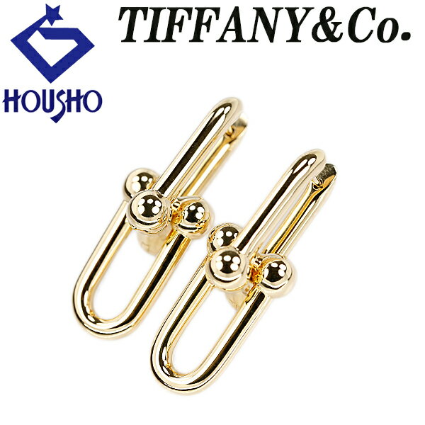 【冬ギフト】ティファニー ハードウェア ピアス K18イエローゴールド TIFFANY&Co. ラージ リンク 鎖 チェーン 地金のみ 石なし 【中古】【903149】のサムネイル
