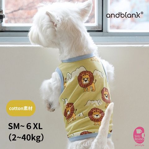 【最大700円OFFクーポン＆ポイントUP】 犬服おしゃれ韓国ブランドandblankiconicLittleLionスリーブレス綿素材肌に優しい伸縮性あり着せやすいSMMLXL2XL3XL4XL5XL6XL