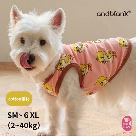 【最大700円OFFクーポン＆ポイントUP】 犬服おしゃれ韓国ブランドandblank piko スリーブレス綿素材伸縮性あり着せやすい肌に優しい敏感肌アヒルSM M L XL 2XL 3XL 4XL 5XL 6XL