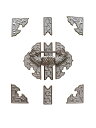 神棚扉用金具セット シルバー色(プラスチック)