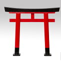 朱塗木製鳥居 1尺 ひのき 国産品【送料無料】