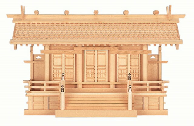 神棚 通し屋根 三社 白山瓦屋根通し（木曽ひのき） 日本製 高級神棚
