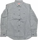 ビッグマイク 長袖 ヒッコリーストライプ ワークシャツ ホワイト ネイビー メンズ BIG MIKE HICKORY STRIPE SHIRTS WHITE NAVY 012