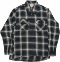 ビッグマイク ライトフランネル L/Sシャツ ブラック グレー メンズ BIG MIKE LIGHT FLANNEL SHIRTS BLACK GRAY 017