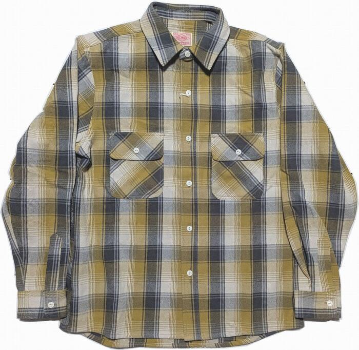 ビッグマイク 長袖 ヘビーフランネルシャツ イエロー メンズ BIG MIKE HEAVY FLANNEL SHIRTS YELLOW 25aw 023