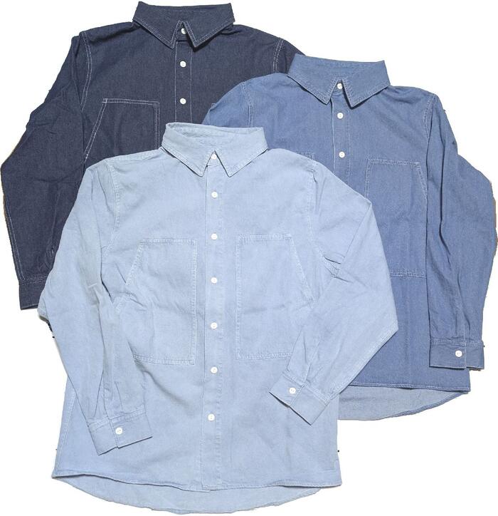 乐天商城 - ビッグマイク デニム ユーティリティ L/S シャツ メンズ BIG MIKE DENIM SHIRTS 031