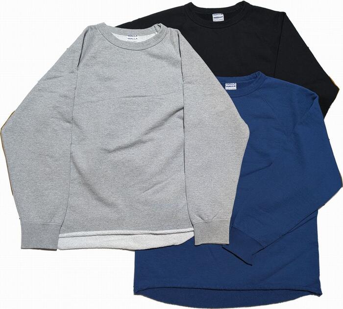 ワラワラスポーツ 13オンス クルー スウェットシャツ メンズ トレーナー 日本製 WALLA WALLA SPORT 13oz CREW SWEAT SHIRT 001