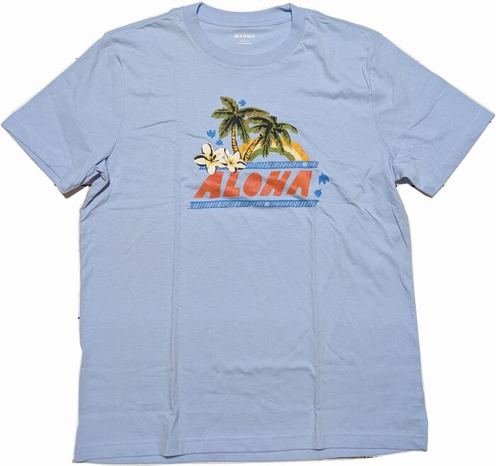 オールドネイビー 半袖 プリント Tシャツ サックスブルー メンズ アメカジ OLD NAVY PRINT T SHIRTS 008