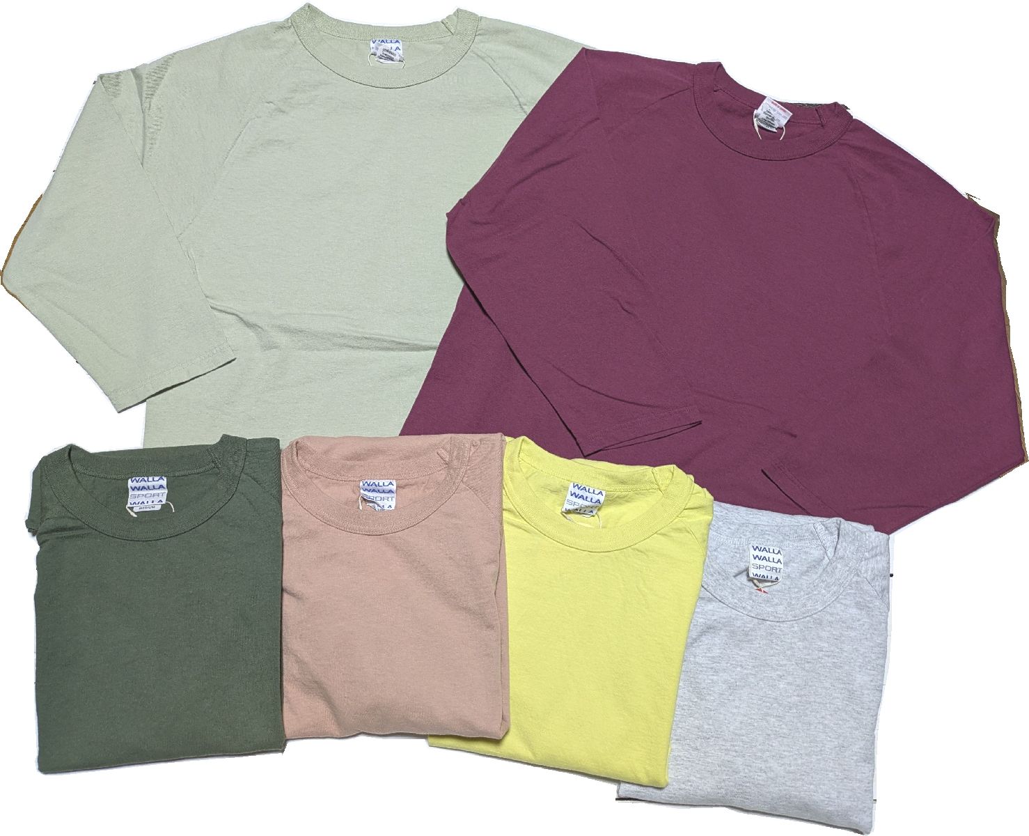 ワラワラスポーツ 3/4 ベースボール ティー ソリッド メンズ Tシャツ 日本製 WALLA WALLA SPORT 3/4 BASEBALL TEE SOLID T shirts 085