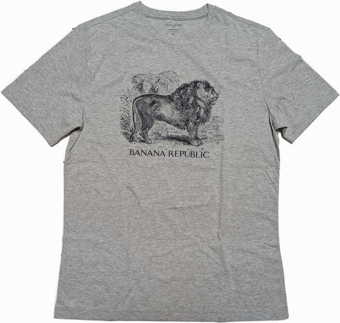 バナナリパブリック 半袖 プリント Tシャツ グレー メンズ BANANA REPUBLIC T SHIRTS 097