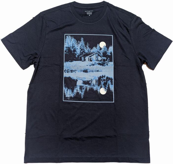 バナナリパブリック 半袖 プリント Tシャツ ネイビー メンズ BANANA REPUBLIC T SHIRTS 091