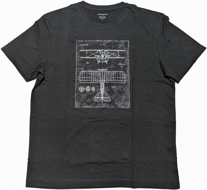 バナナリパブリック 半袖 プリント Tシャツ ブラック メンズ BANANA REPUBLIC T SHIRTS 089
