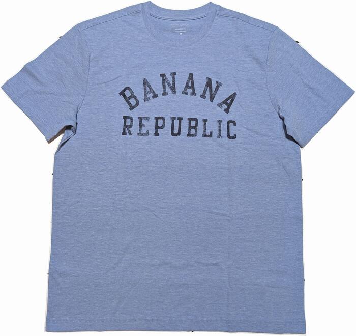バナナリパブリック 半袖 プリント Tシャツ ブルー メンズ BANANA REPUBLIC T SHIRTS 088