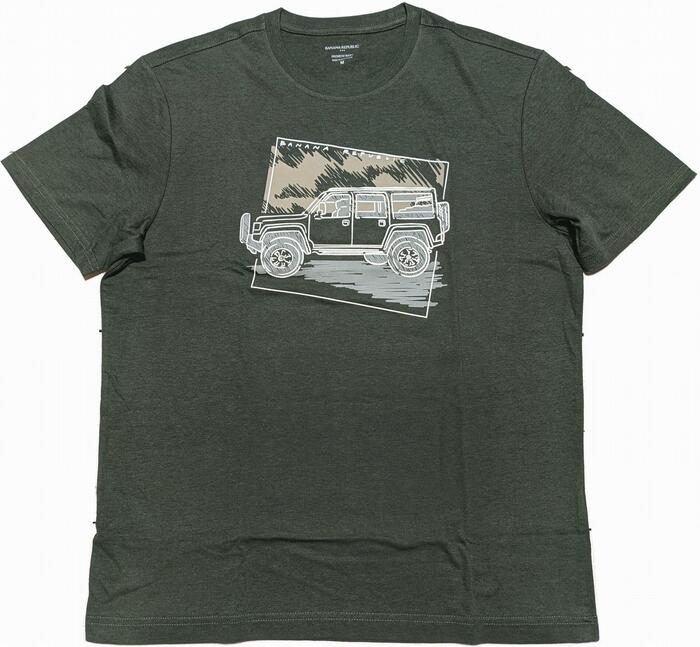 バナナリパブリック 半袖 プリント Tシャツ グリーン メンズ BANANA REPUBLIC T SHIRTS 087
