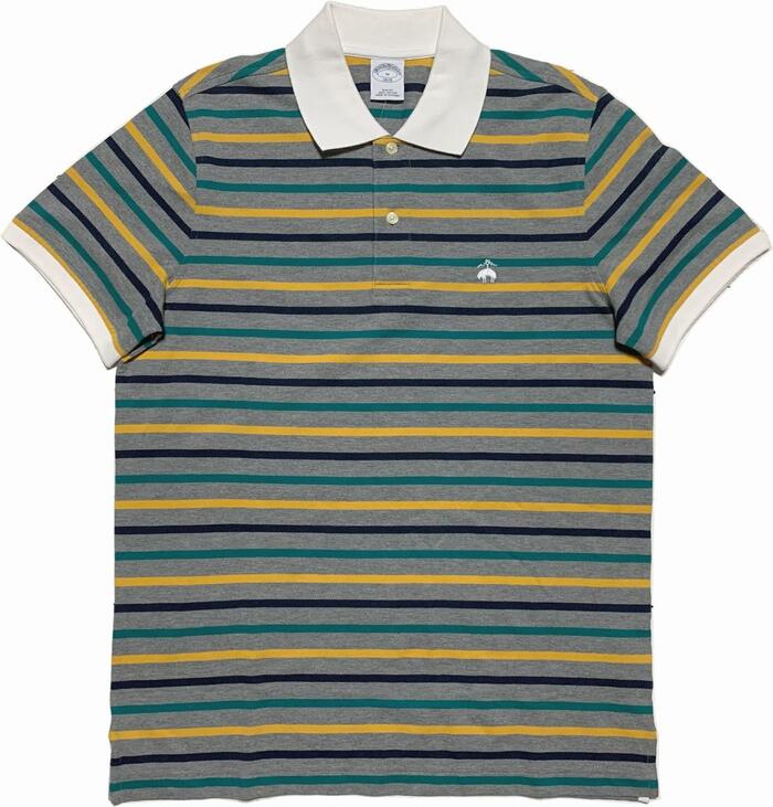 ブルックスブラザーズ ブルックスブラザーズ ワンポイント 半袖 鹿の子 ポロシャツ グレー Brooks Brothers POLO SHIRTS 014