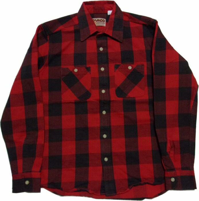 カムコ ヘビーコットン ネルシャツ ブラック レッド メンズ CAMCO COTTON FLANNEL SHIRTS 001