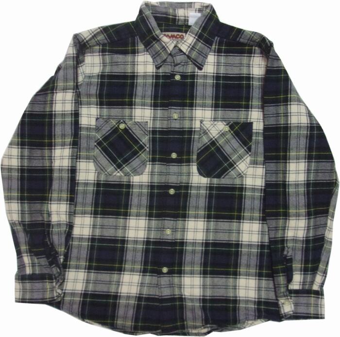 楽天SHUFFLE STOREカムコ ヘビーコットン ネルシャツ グリーン メンズ CAMCO COTTON FLANNEL SHIRTS 024