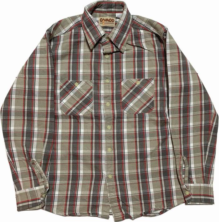 楽天SHUFFLE STOREカムコ ヘビーコットン ネルシャツ グレー メンズ CAMCO COTTON FLANNEL SHIRTS 012