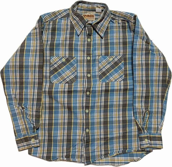 楽天SHUFFLE STOREカムコ ヘビーコットン ネルシャツ ブルー メンズ CAMCO COTTON FLANNEL SHIRTS 017