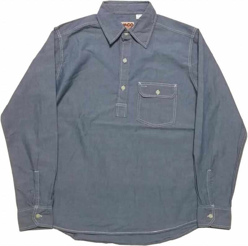 カムコ 長袖 プルオーバー シャンブレーシャツ ブルー メンズ CAMCO COTTON CHAMBRAY SHIRTS 005