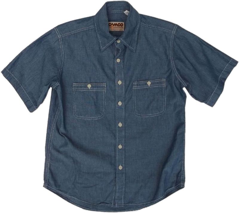 カムコ 半袖 シャンブレーシャツ ブルー メンズ CAMCO CHAMBRAY SHITRS 020