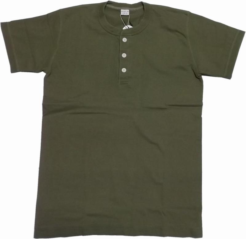 エントリーエスジー ソノラ ブロンズグリーン 半袖 ヘンリーネック Tシャツ メンズ 日本製 ENTRY SG SONORA BRONZE GREEN 229