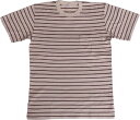 エントリーエスジー バレンシア フロスティホワイト/バーガンディ 半袖 ポケット付き ボーダー Tシャツ メンズ 日本製 ENTRY SG VALENCIA FROSTY WHITE/BURGUNDY 195