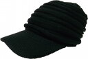 ツバ付き ニットキャップ 黒ブラック KNIT CAP 008