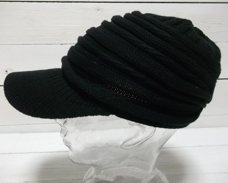 �ĥ��դ� �˥åȥ���å� ���֥�å� KNIT CAP 008