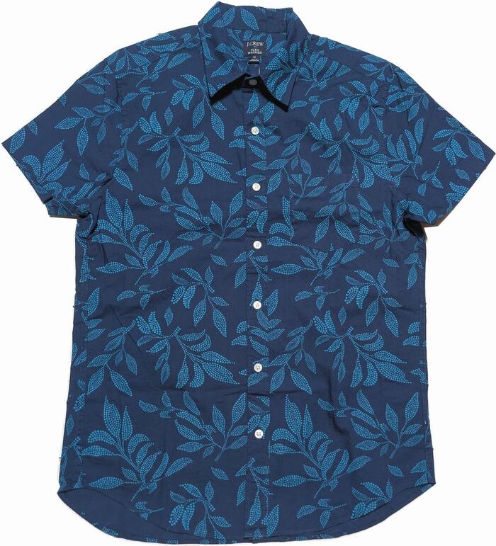 ジェイクルー 半袖 プリント シャツ ブルー メンズ J.CREW SHIRTS 039